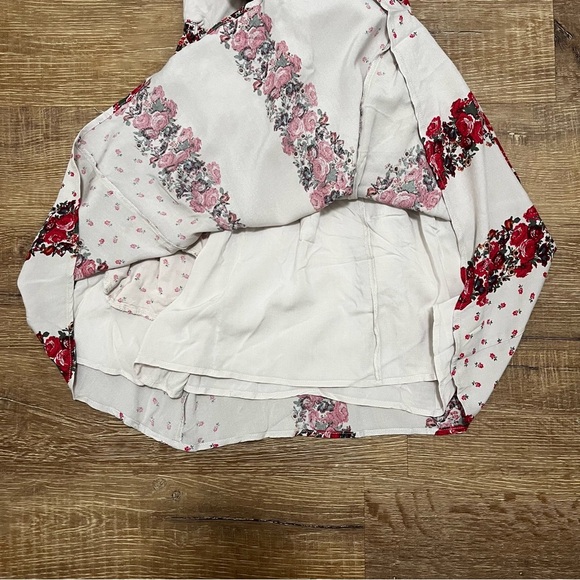 FREE PEOPLE Simona Halter Rose Floral Patchwork Mini Dress Size Medium - Picture 7 of 12